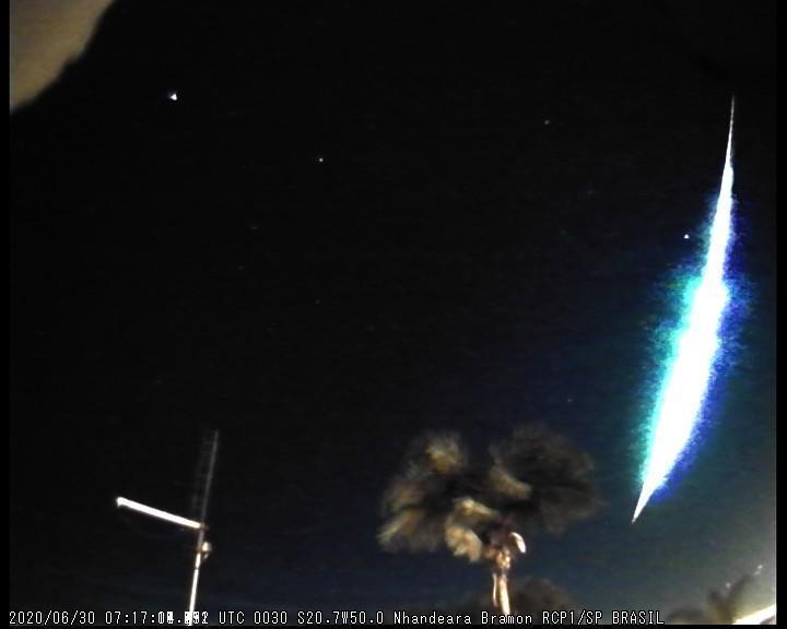 Asteroid Day prograde (SW to NE) bolide over Brazil 04:17 BRT (07:17 UTC) on June 30th 2020