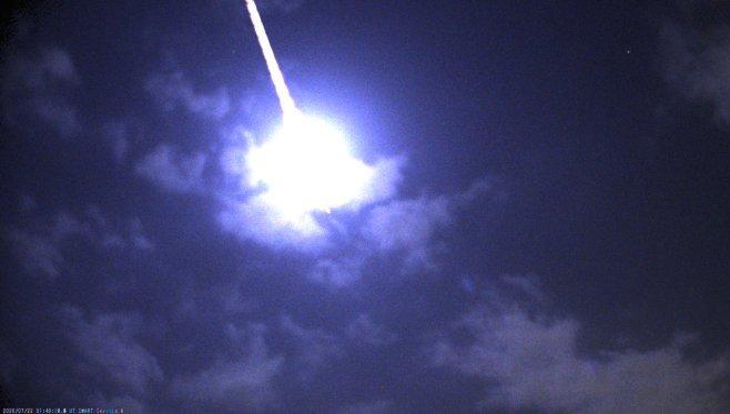 Bright fireball over the Atlantic Ocean on July 22
