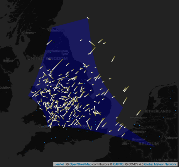 Visualizing meteor ground tracks on the meteor map | eMetN Meteor Journal