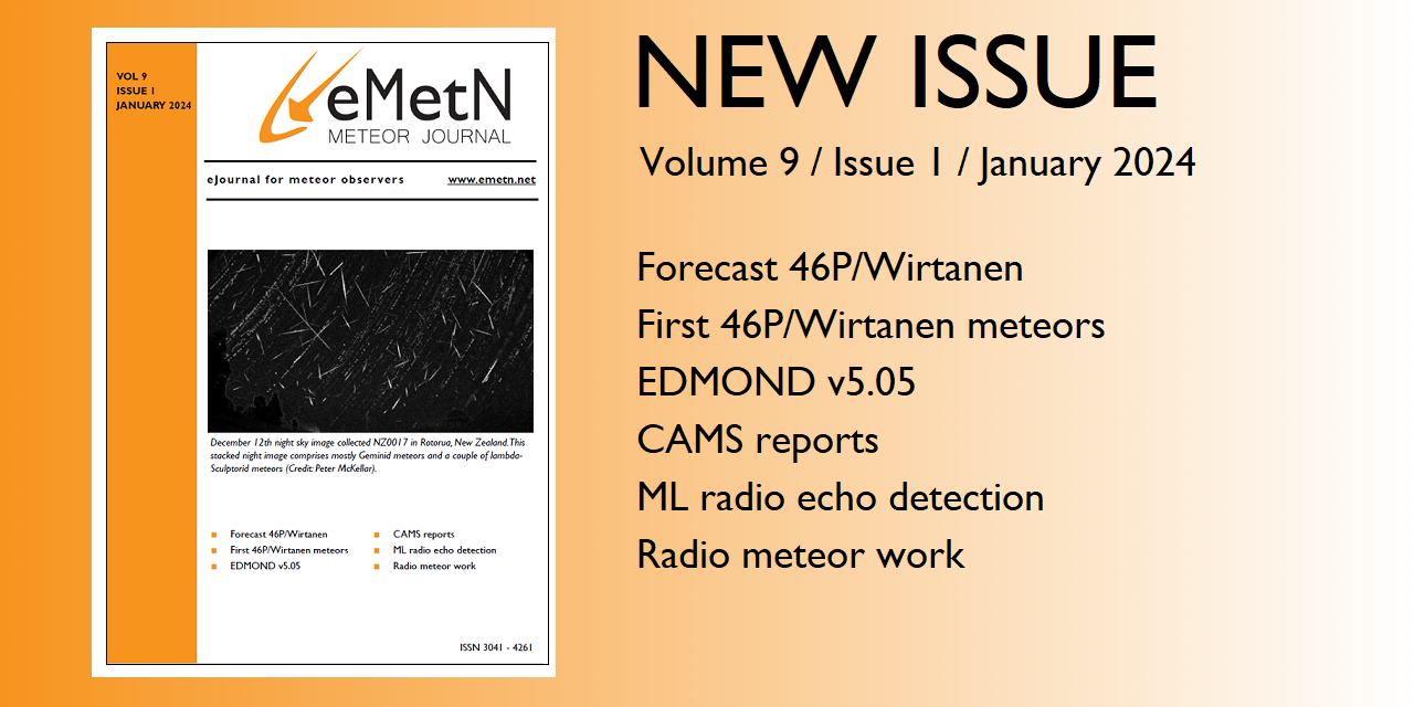 January issue of eMetN Meteor Journal online