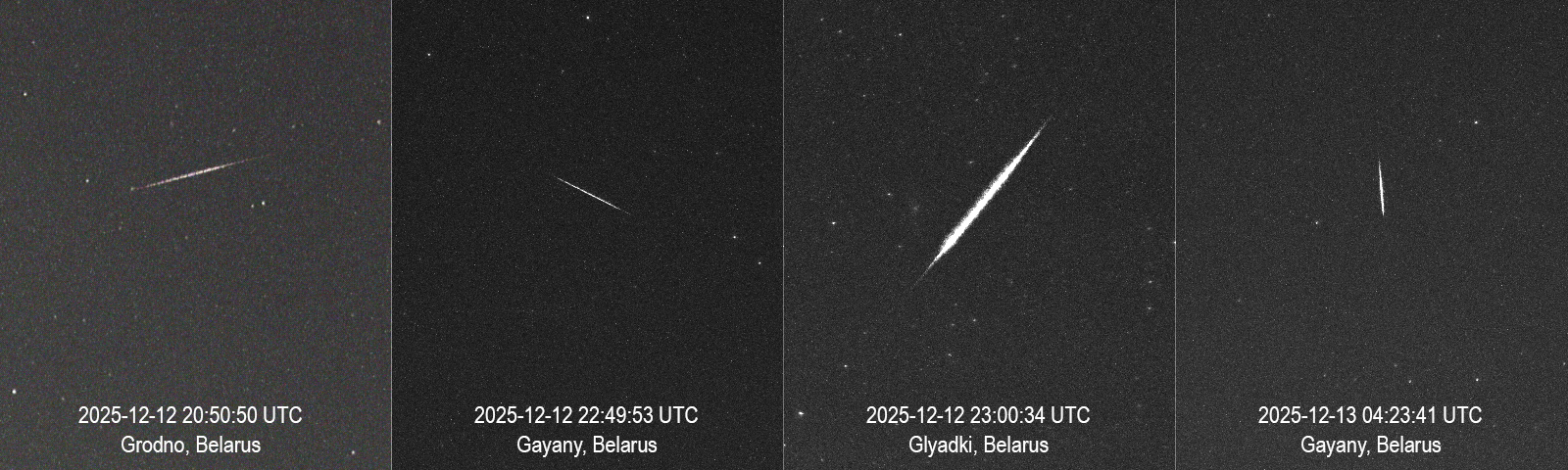 Images of meteors