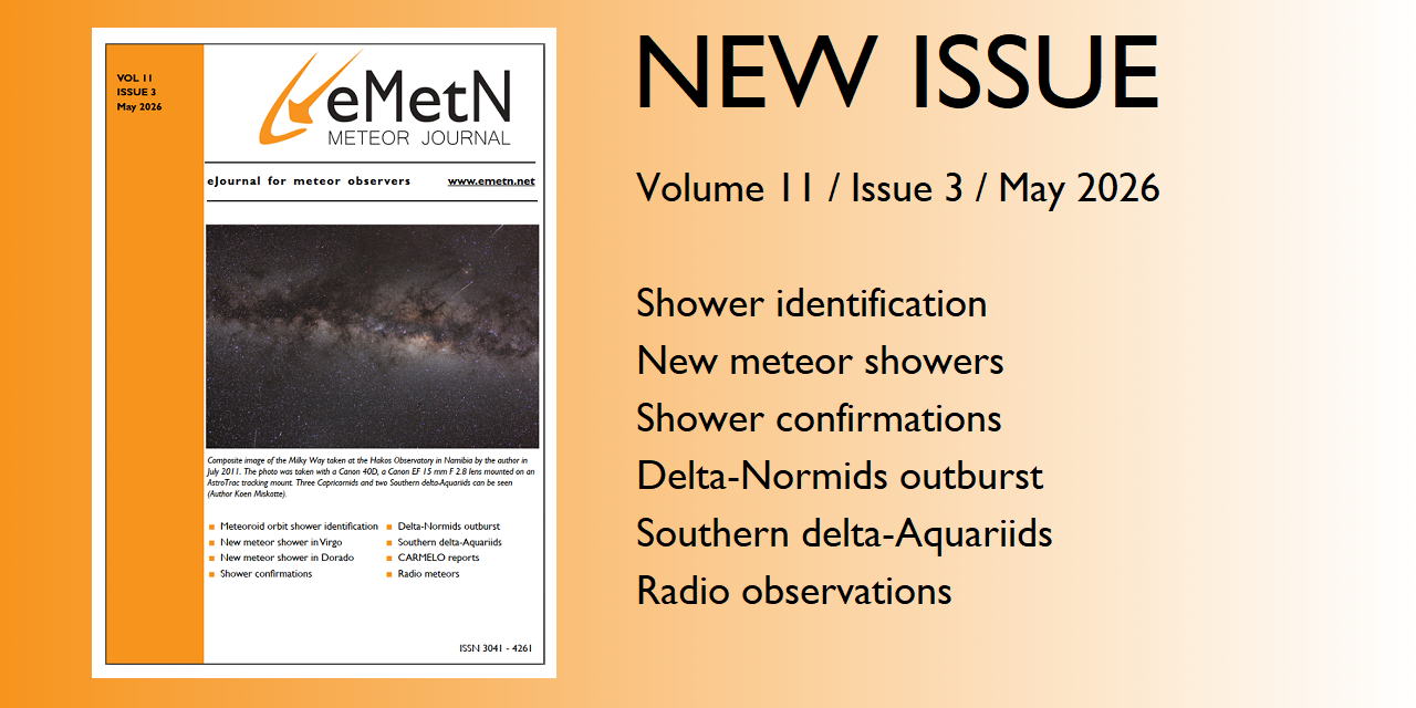 May 2026 issue of eMetN Meteor Journal online