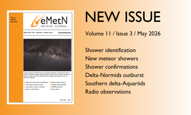 May 2026 issue of eMetN Meteor Journal online