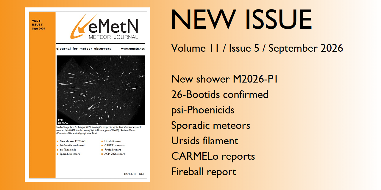 September 2026 issue of eMetN Meteor Journal online